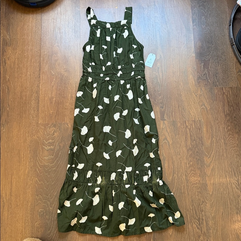 Green Floral Sleeveless Dress